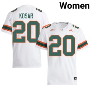 Miami Hurricanes White #20 College Football Bernie Kosar 2026-27 Women's Jersey 892844-348