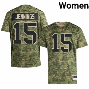 Miami of Florida College Football Player Brody Jennings Womens #15 Camo Jersey 145058-806