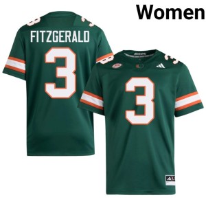 Miami Alumni Bryce Fitzgerald College Football Green #3 Women's Jerseys 465968-163
