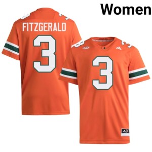 University of Miami College Football Game Orange #3 Women Bryce Fitzgerald Jersey 314065-288