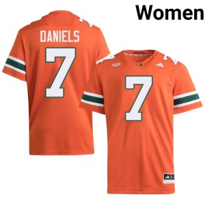 Miami Embroidery Orange Women's #7 CJ Daniels College Football Jerseys 237284-529