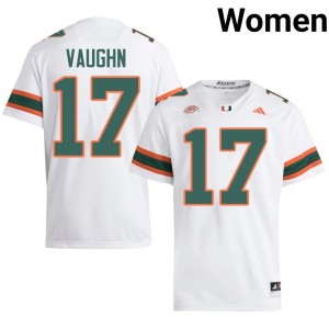 Miami Cam Vaughn Women College Football #17 NCAA White Jersey 273895-973