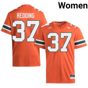 Miami Womens #37 College Football Orange Player Cortez Redding Jerseys 217169-717