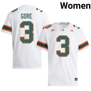 University of Miami College Football Frank Gore White #3 Womens 2026-27 Jerseys 948151-102