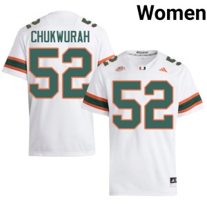 Hurricanes Limited #52 College Football White Isaac Chukwurah Womens Jersey 716685-994