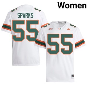 UM Women White College Football Official #55 JJ Sparks Jersey 316283-723
