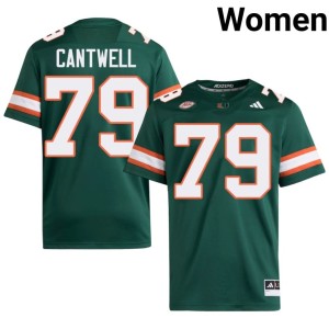 Hurricanes Green #79 Player Women Jackson Cantwell College Football Jersey 128756-749