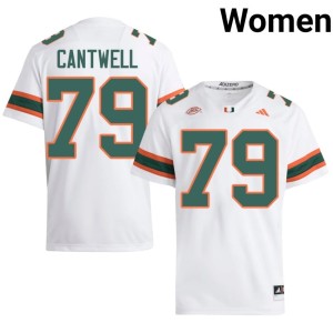 Canes College Football White Jackson Cantwell 2026 Womens #79 Jerseys 863742-862