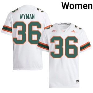 Hurricanes Womens NCAA #36 Jontavius Wyman College Football White Jersey 556884-130