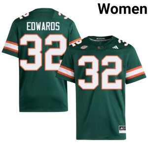The U #32 Replica Green Justin Edwards Women's College Football Jersey 758199-199