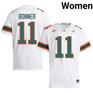 Miami Kamal Bonner #11 College Football Women's White High School Jerseys 477003-851