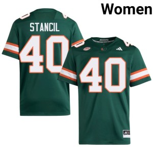 Canes Women's #40 Keshawn Stancil Green College Football University Jersey 640080-813