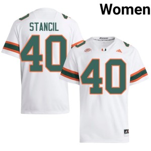 UM White Limited Keshawn Stancil Womens #40 College Football Jerseys 302083-379