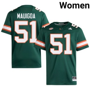 Miami of Florida Women Green College Football #51 Embroidery Kiko Mauigoa Jersey 787551-176