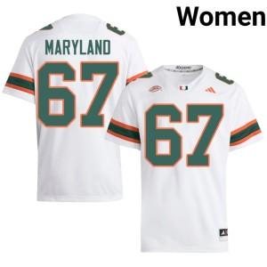 The U Womens Russell Maryland Embroidery White College Football #67 Jersey 348892-259