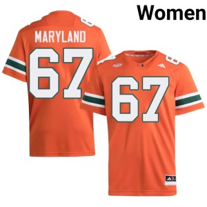 Miami of Florida Russell Maryland Orange Women's #67 College Football Limited Jersey 113195-299