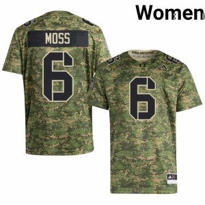 Miami of Florida College Football Camo #6 Santana Moss Embroidery Women Jersey 571214-784