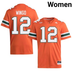UMiami Women's College Football Game Orange Somourian Wingo #12 Jersey 173297-612