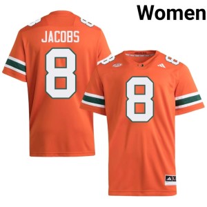 Miami #8 Game College Football Orange Vandrevius Jacobs Womens Jerseys 982842-651