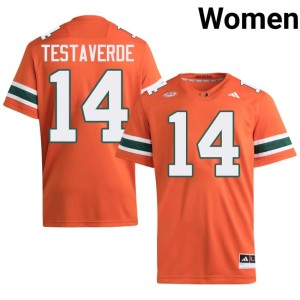 Miami Game College Football #14 Vinny Testaverde Orange Womens Jersey 571314-653