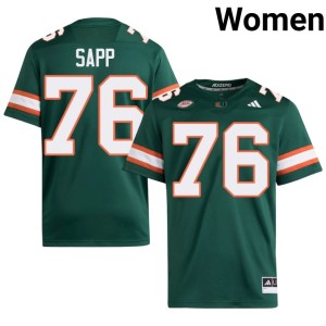 Miami Women #76 Warren Sapp College Football Player Green Jersey 336653-601