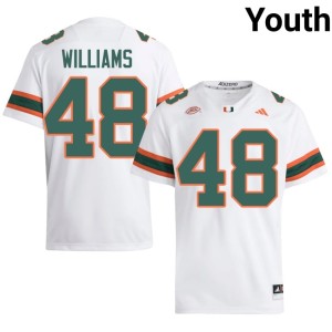 Miami Hurricanes White #48 Andres Williams College Football Youth Game Jersey 628232-155