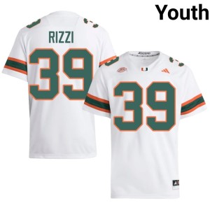 Miami Hurricanes Casey Rizzi White Youth #39 Alumni College Football Jersey 525805-480
