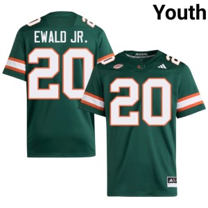 Hurricanes Chris Ewald Jr. Youth College Football #20 Green 2026-27 Jersey 895726-281