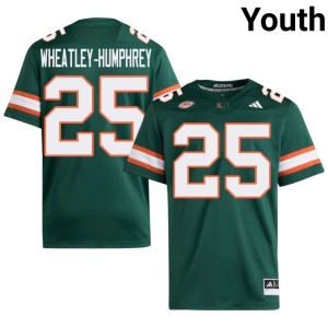 University of Miami NCAA #25 Chris Wheatley-Humphrey Youth Green College Football Jerseys 244660-598