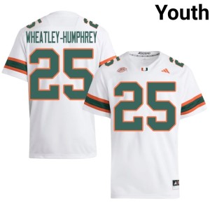 Miami Hurricanes Limited Chris Wheatley-Humphrey Youth White College Football #25 Jerseys 399100-239