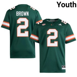 Miami of Florida Game Damari Brown Green College Football #2 Youth Jerseys 386622-449