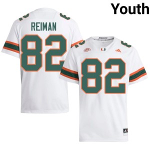 Miami of Florida Dylan Reiman #82 Youth White College Football Embroidery Jerseys 257050-163