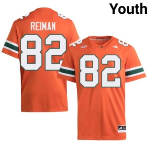 Hurricanes Youth University Orange College Football #82 Dylan Reiman Jersey 303640-742