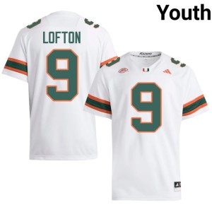 The U University College Football Youth White Elija Lofton #9 Jerseys 500197-123
