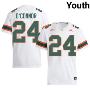 Miami Ethan O'Connor #24 Youth College Football White NCAA Jerseys 974936-512