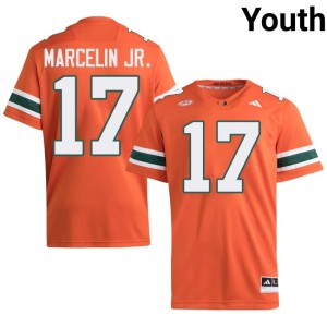 Miami #17 Orange Youth College Football Ezekiel Marcelin Jr. Player Jerseys 242868-518
