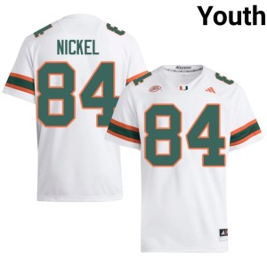 UMiami Youth Jack Nickel #84 White College Football Alumni Jerseys 530068-148