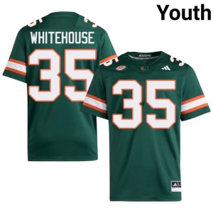 Miami of Florida University Green Youth #35 Jack Whitehouse College Football Jerseys 397326-723
