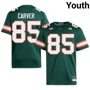 Miami Player #85 Jackson Carver College Football Youth Green Jerseys 232804-732