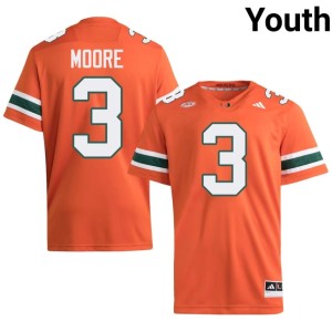 Miami #3 Joshua Moore Official Orange College Football Youth Jerseys 411600-781
