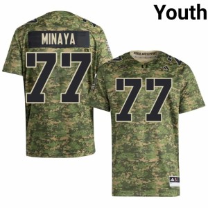 Miami of Florida Youth Juan Minaya #77 Camo College Football Stitched Jerseys 884081-850