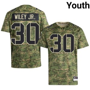 Miami of Florida College Football #30 Kellen Wiley Jr. Youth Stitched Camo Jerseys 980686-690