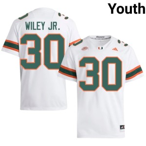 UM Youth College Football #30 Kellen Wiley Jr. Player White Jerseys 302053-518