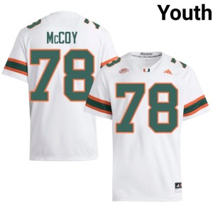 Canes Matthew McCoy White #78 Youth College Football High School Jerseys 391926-587