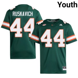 Miami #44 Replica Green College Football Owen Ruskavich Youth Jerseys 989408-562