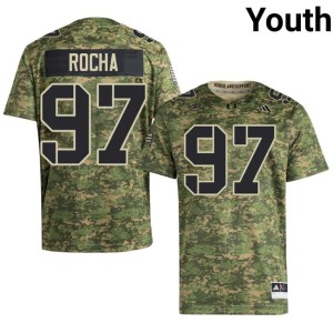 Hurricanes Official Will Rocha College Football #97 Youth Camo Jersey 360497-145