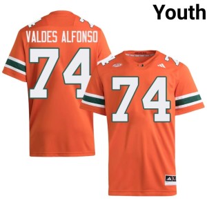 Miami Yerovi Valdes Alfonso #74 College Football Youth 2026 Orange Jersey 150674-439