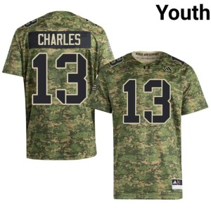 UMiami Camo NCAA #13 Youth College Football Asharri Charles Jersey 715159-501