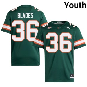 UM College Football #36 Green Bennie Blades Limited Youth Jerseys 544790-316