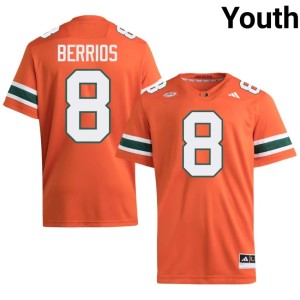 University of Miami Youth Braxton Berrios #8 College Football Stitched Orange Jerseys 529599-549